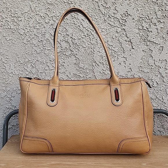 Gucci Handbags - Gucci Princy Crystal Tan Leather Tote